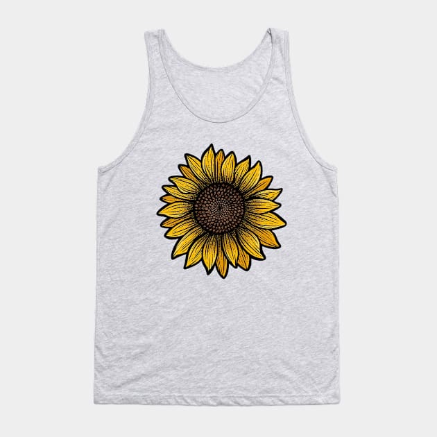 Golden Sunflower Tank Top by melaniepetersonart